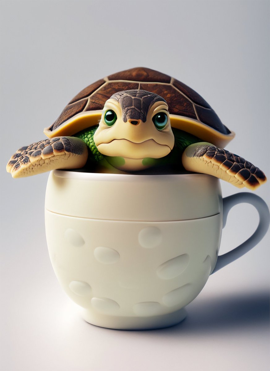 CuteopiaGallery's tweet photo. Cute little baby turtle...in a cup! 😍

https://t.co/VP7QnsgDtB ❤️

#adorableartwork #turtle #Tortoise #seaturtle #cute #kawaii #aiart #cup  #goodmorning #tea #coffee #aiartcommunity #funnyanimals #teatime #redbubble #redbubbleartist #wildlife #coffeetime #cuteart #cuteartstyle #cuteopia #cuteopiagallery