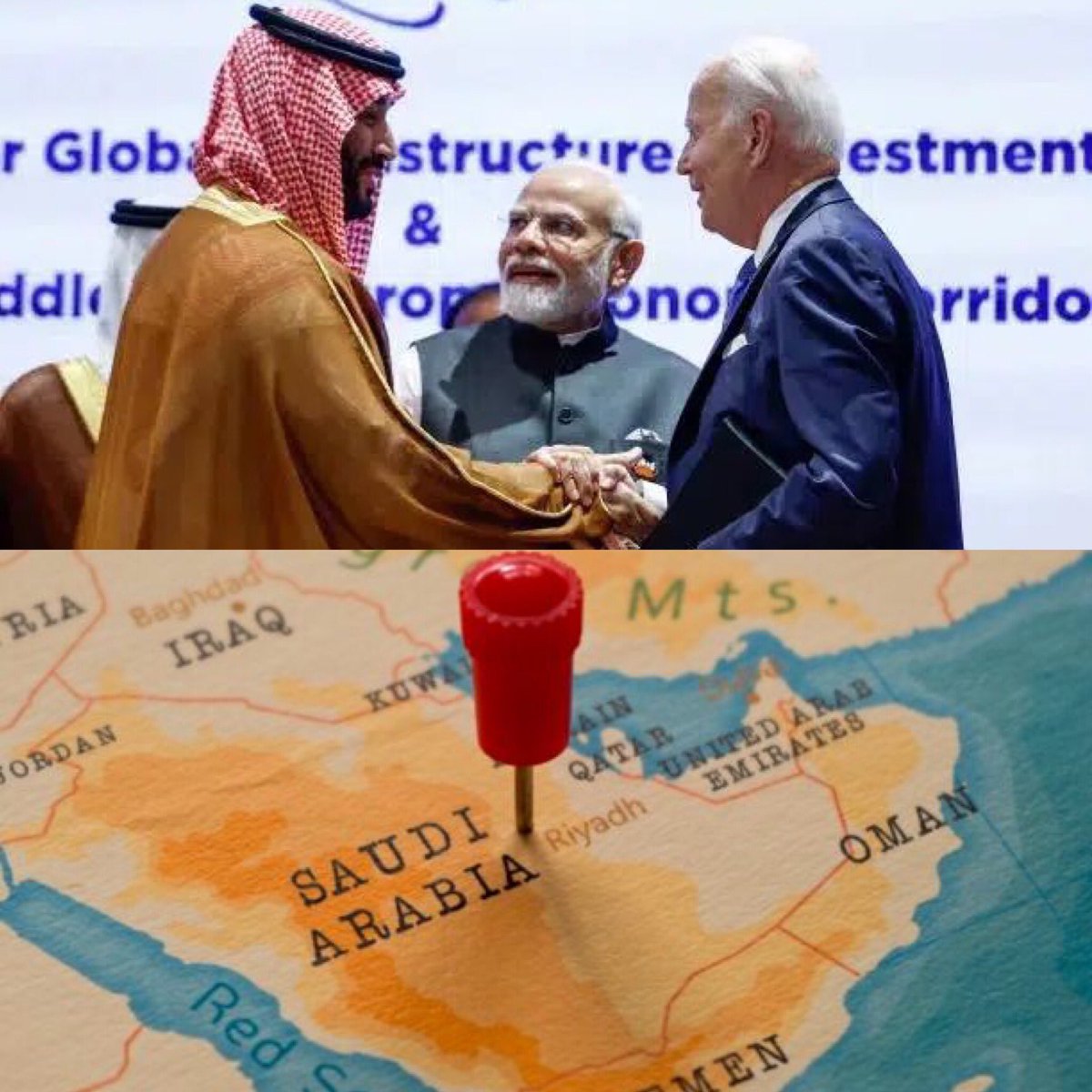 بعد إعلان ولي العهد السعودي عن الاتفاق التاريخي في #قمة_العشرين .. 🇸🇦

#السعودية ستكون قلب المشروع الضخم في النقل، وستصبح منطقة الخليج مركزًا لوجستيًا يسهم في تأمين سلاسل الامداد من خلال هذا المشروع، حيث سيكون هناك بنية تحتية شاملة للممرات الخضراء وسكك حديدية، تربط دول اسيا من