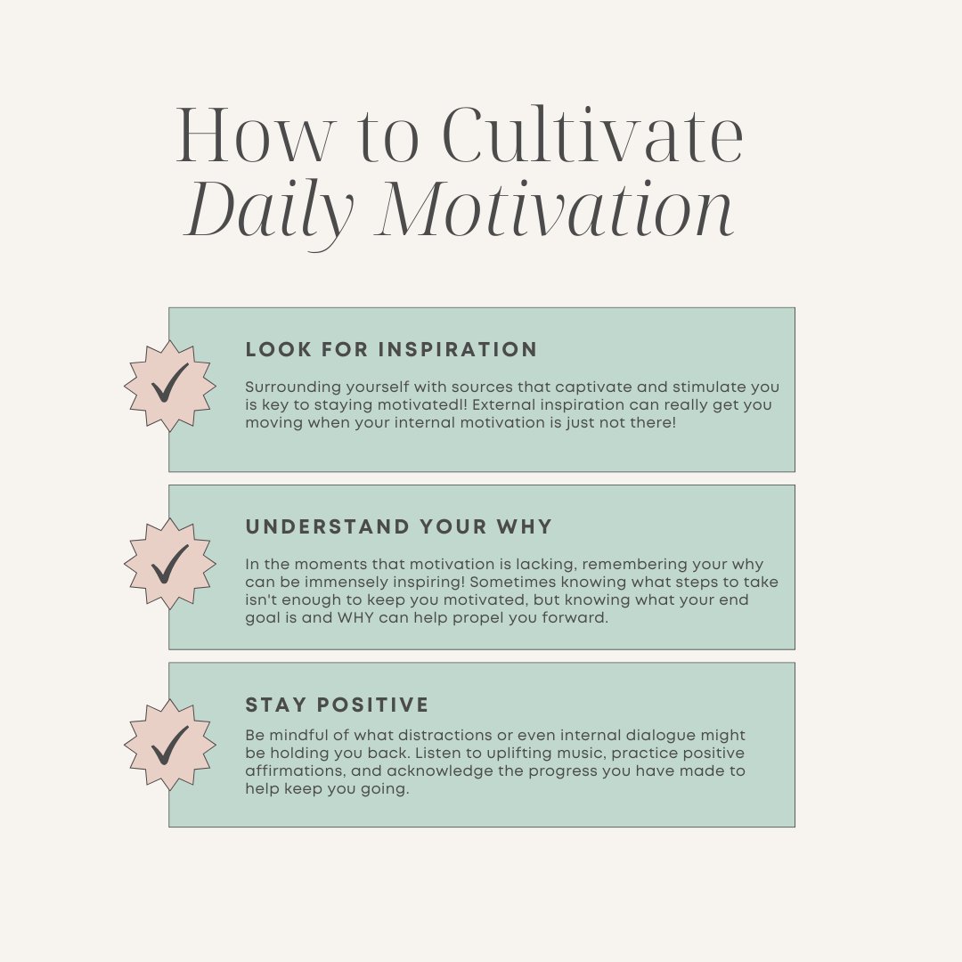 How to Cultivate Motivation 💫 If you are struggling with a case of the I-don’t-want-tos, we have some easy tips to help you get and STAY motivated! 😉