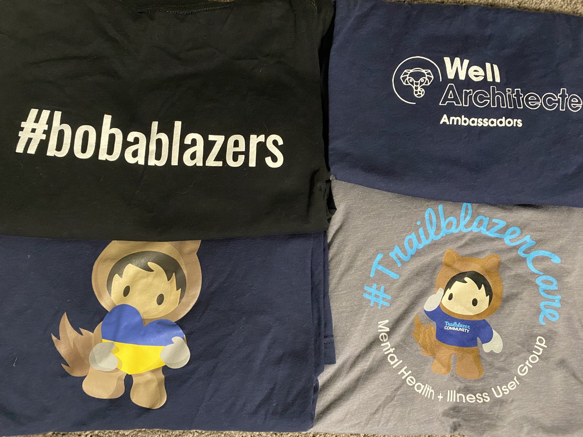 T-shirts ready for #DF23 !! 🙌 #bobablazers @SalesforceArchs #TrailblazerCare @Catptains_Log  @sfdcKokua @SalesforceGLee @PalluAgs  @tomruns_262 @sunnydalelow