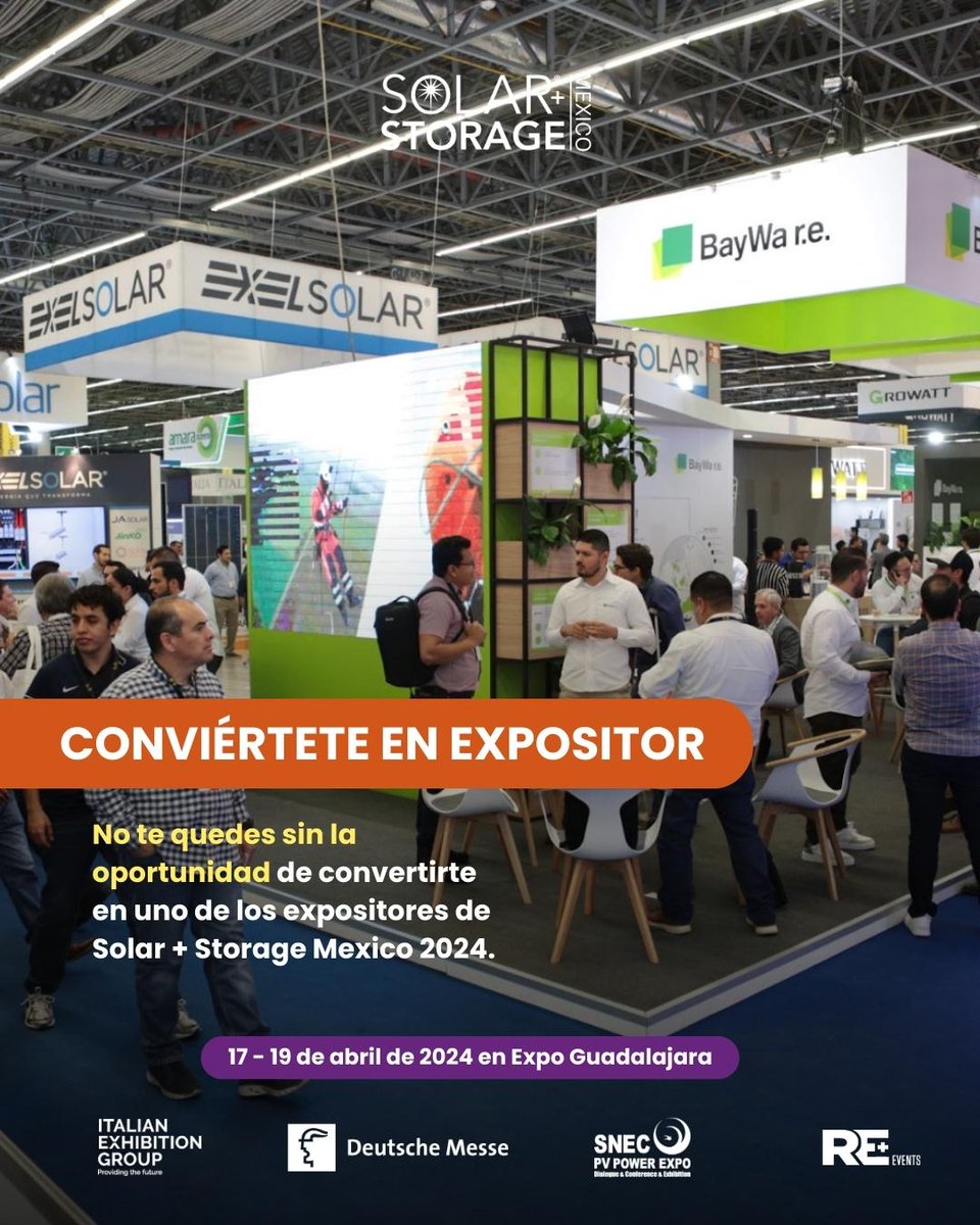 ☀️ ¡Sé parte del futuro #energético en Solar + Storage Mexico 2024!☀️

¿Quieres mostrar al mundo tus soluciones #innovadoras de energía solar y almacenamiento?🔋

#SolarStorageMexico #SSM2024 #Expositor2024 #EnergíaSolar