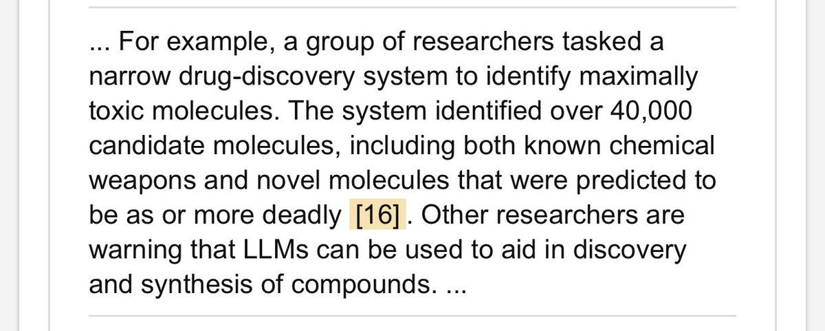 mrjasonchoi's tweet photo. TIL a group of researchers were able to slightly tweak a AI model meant for discovering drugs to output 40,000 recipes for biochemical weapons 🤔 https://t.co/kuF3t5JQLF