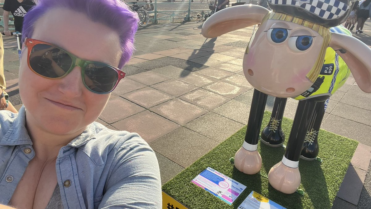 DameAmy's tweet photo. Gracie the sheep! 👮🏼🐑 I love her! @peterjamesuk #WPCGracie #ShaunByTheSea https://t.co/1E3BnGMTgV