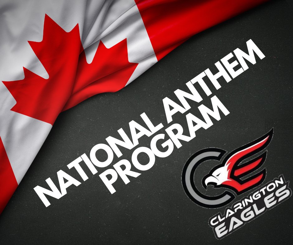 The Clarington Eagles are looking for Choirs to Sing the National Anthem at our Home Games.

If your school (or choir) is interested please contact us.

We offer a special group rate to participants and their families.

Come Fly with Us.
#WeFly