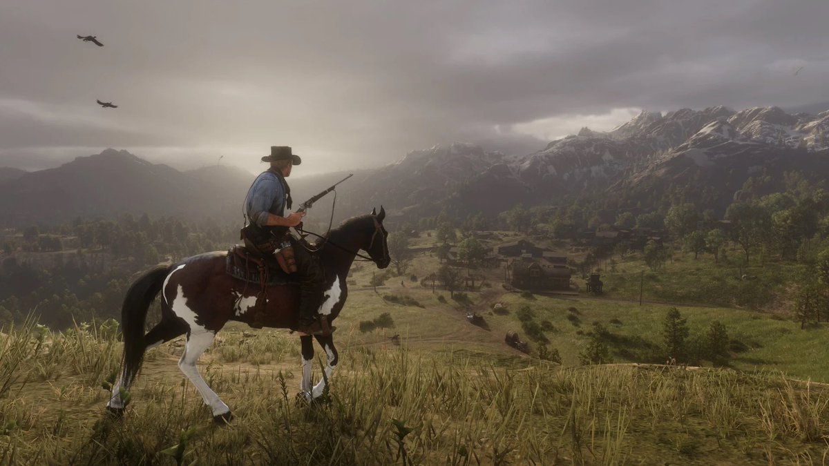 that1detectiv3's tweet photo. Next month, Red Dead Redemption 2 will turn 5 years old, which is the same age GTA 5 was when RDR2 released.

How time flies. This is still one of the greatest games I’ve ever played, even after half a decade. https://t.co/REwfcpzeyA