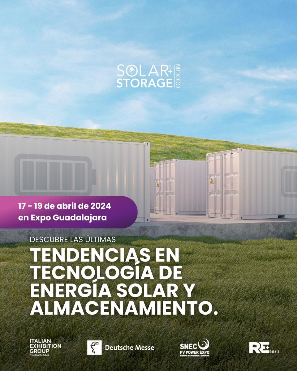 🔋 ¡Descubre el futuro de la energía solar y  de almacenamiento! 🔋

En Solar + Storage Mexico, estamos comprometidos con la innovación en #tecnología solar y de almacenamiento.

¡El futuro energético es más brillante que nunca! 💫

#EnergíaSolar #Almacenamiento #Innovación