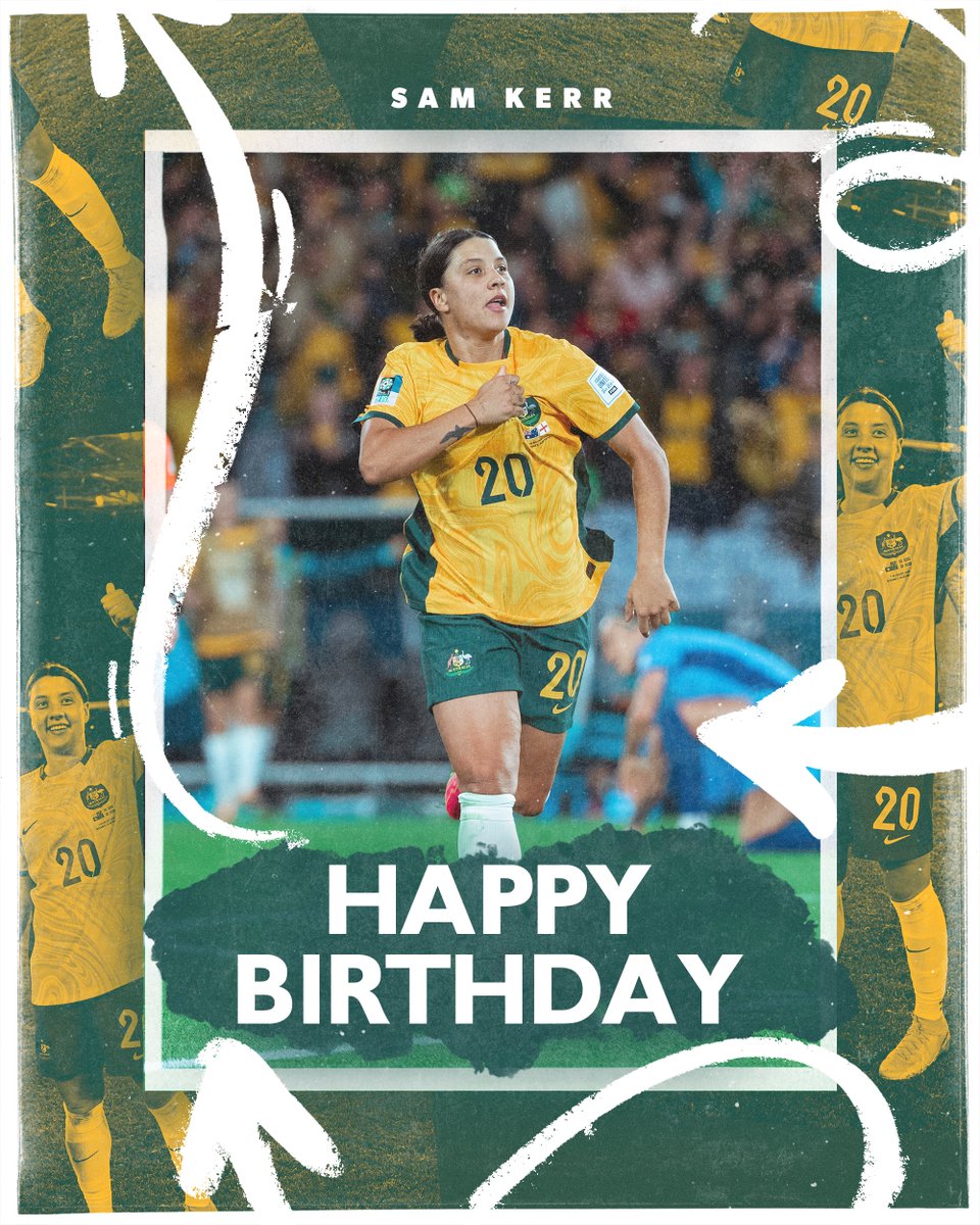 TheMatildas's tweet photo. 𝗖𝗲𝗹𝗲𝗯𝗿𝗮𝘁𝗶𝗻𝗴 𝘁𝗵𝗲 🐐 𝘁𝗼𝗱𝗮𝘆!

Wishing @samkerr1 a very Happy Birthday! 🥳

#Matildas https://t.co/6a0bMNpW14