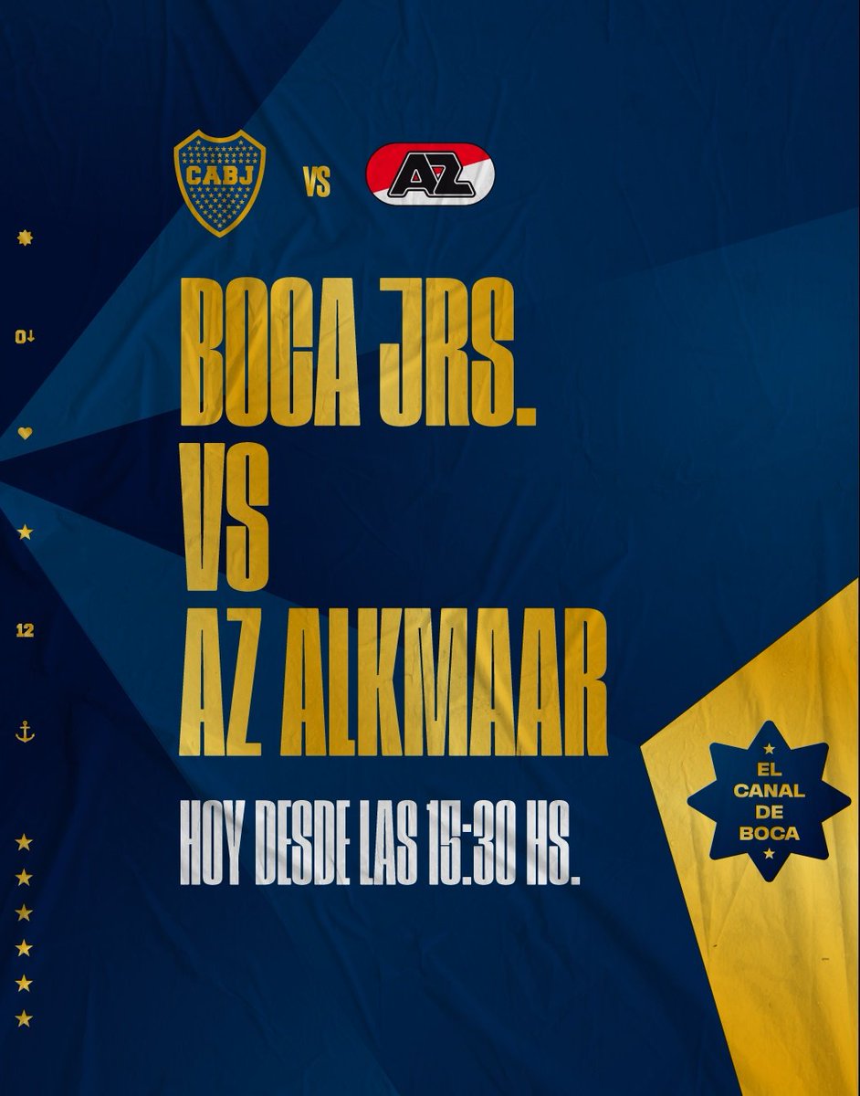 ¡𝐕𝐚𝐦𝐨𝐬 𝐥𝐨𝐬 𝐩𝐢𝐛𝐞𝐬! 🏆

La Sub-20 🇸🇪 de <a href="/BocaPredio/">BocaPredio</a> va por la gloria en la final de la Intercontinental ante AZ Alkmaar 🇳🇱. 
Alentá al Xeneize desde las 15:30 hs. a través de todas nuestras plataformas oficiales.

📲💻 linktr.ee/bocajrsoficial

#DaleBoca 🔵🟡🔵