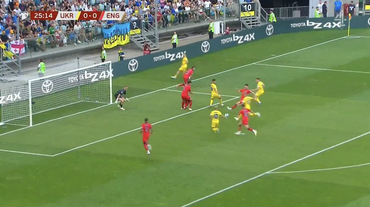 TrollFootball's tweet photo. Lord Maguire was marking his CB partner Guehi for the Ukraine goal https://t.co/B8qPJjgwZn