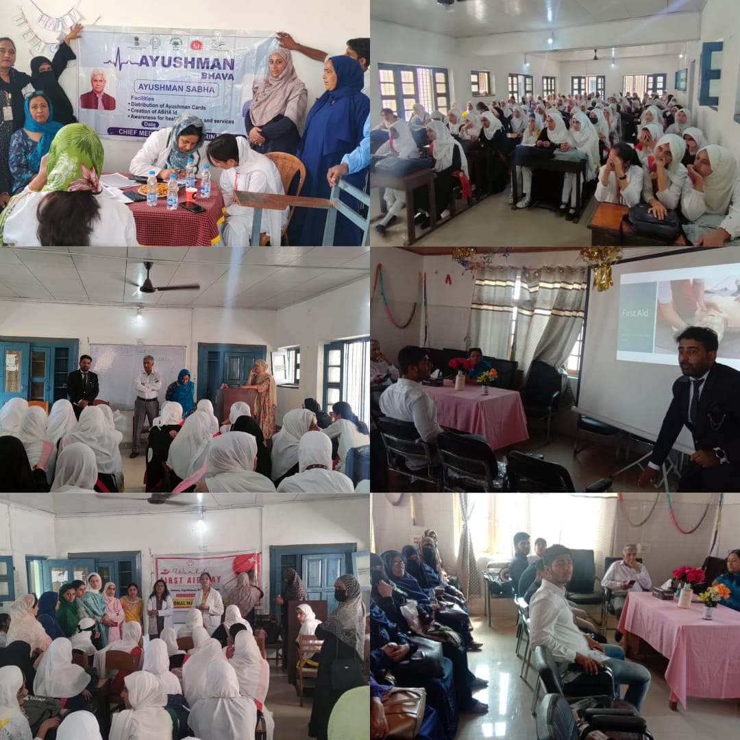 NpcdcsSrinagar's tweet photo. On World First Aid Day, Dr. Rubeena from ZMO Zadibal Zone conducted First Aid training &amp; counseling sessions for Healthcare workers, ASHAs, AWW volunteers &amp; students under the oversaw &amp; guidance of CMO Sgr, with the aim of equipping them with vital first aid skills and knowledge. https://t.co/yx1XwPk9Uc