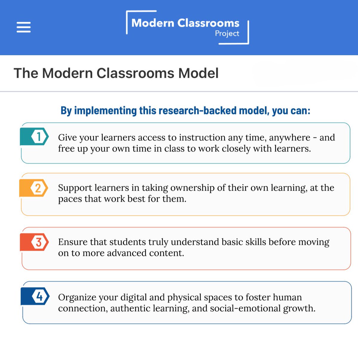 Supporting learner agency and ownership? This is only one benefit of moving to a blended, self-paced, mastery-based instructional model. We can show you how in our Free Online Course: bit.ly/3lOFjes.
