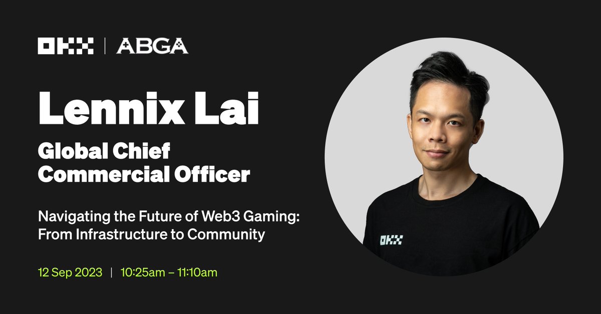 Catch OKX Chief Commercial Officer <a href="/LennixOKX/">Lennix Lai</a> in action at <a href="/ABGAasia/">ABGA</a> in Singapore 🇸🇬  

📍 12th September
⚓ Marina Bay Sands Expo &amp; Convention Centre

Don't miss out: bit.ly/3RiQZUd