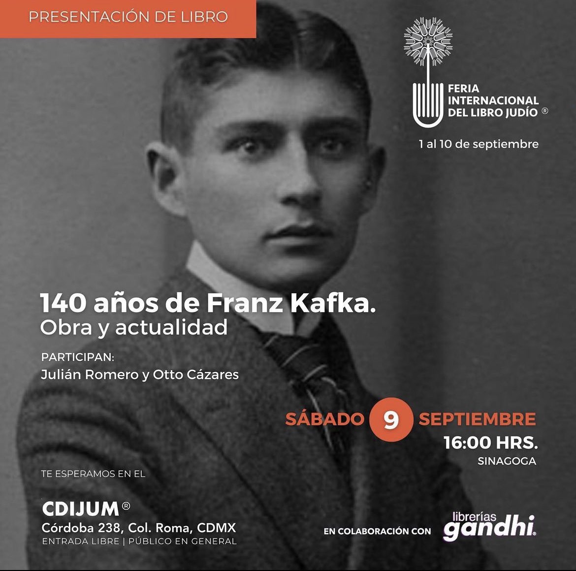 Siempre presente, siempre Kafka. No sería una gran feria sin él. Gracias <a href="/LibreriasGandhi/">Librerías Gandhi</a> <a href="/EventosGandhi/">Gandhi Eventos</a> <a href="/revistaLeemas/">Lee+</a> @franz_goni