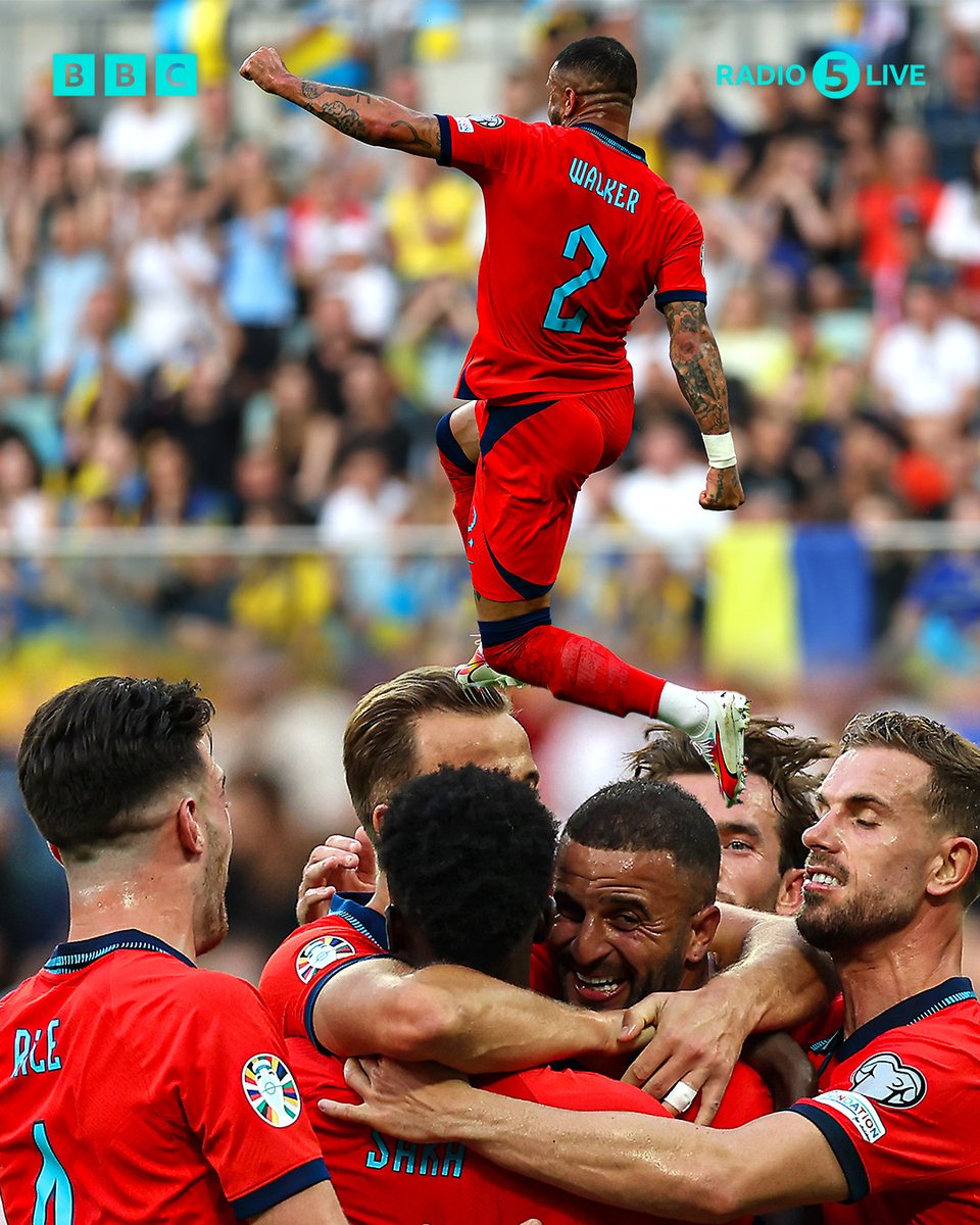 5liveSport's tweet image. 'If at first you don't succeed, try again.' 💪

*77 times* 😅

A great time for Kyle Walker to score his first England goal 🦁

#BBCFootball #UKRENG