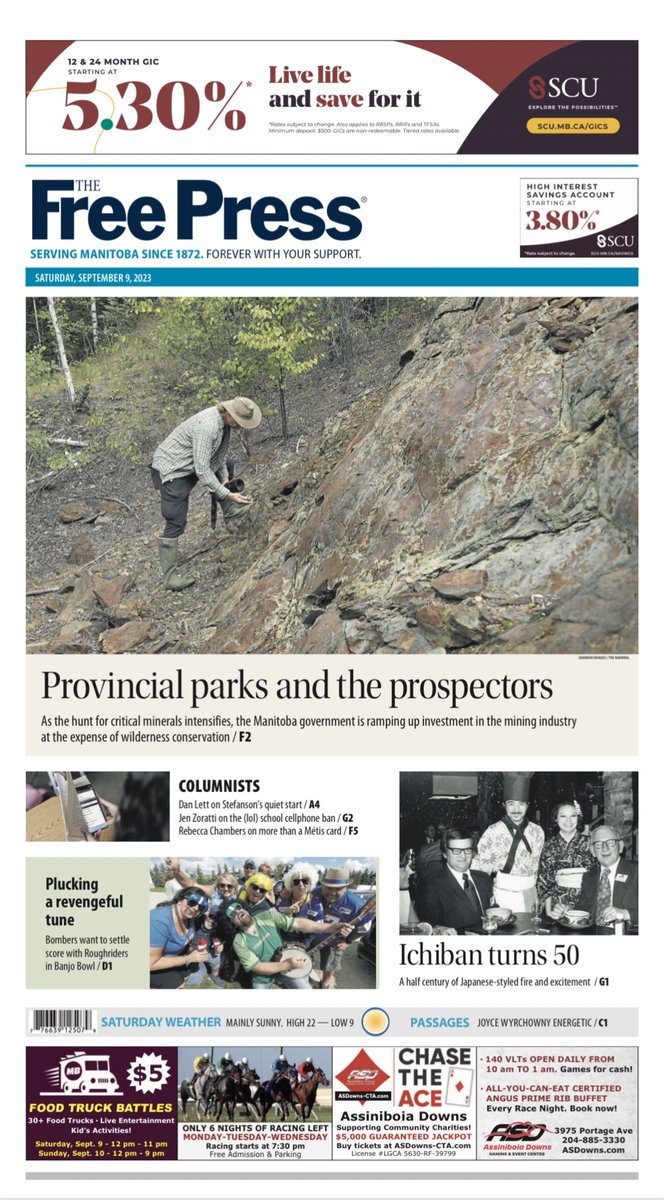 Did you know mining is allowed in many Manitoba provincial parks? 
Other provinces are phasing out park mining, but Manitoba is approving (and funding) even more. With the race for critical minerals heating up, parks may be at risk. #mbpoli <a href="/WinnipegNews/">Winnipeg Free Press</a> 
winnipegfreepress.com/breakingnews/2…
