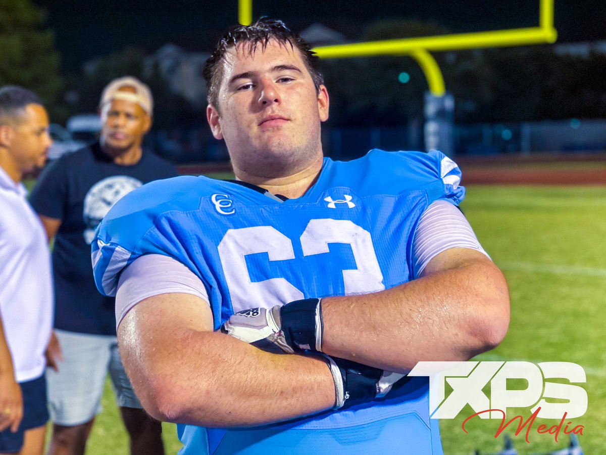 2024 Cypress Christian DT Jacob Rauch is a monster in the trenches.

The senior nose tackle is very quick for his size and has been one of the best interior defensive lineman in TAPPS and showed why tonight.

One to watch in the ‘24 class.
