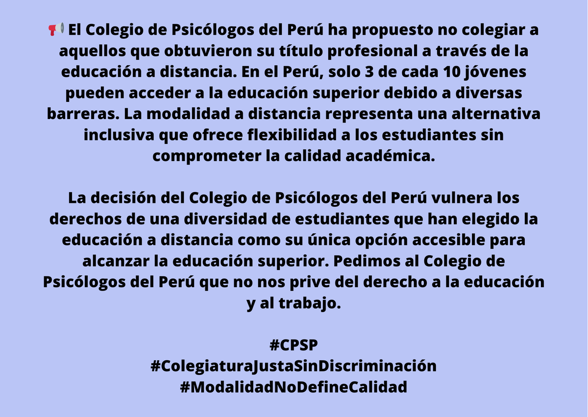 cynthiahmm's tweet photo. #CPSP
#ColegiaturaJustaSinDiscriminación
#ModalidadNoDefineCalidad https://t.co/RJNaJG1LMX