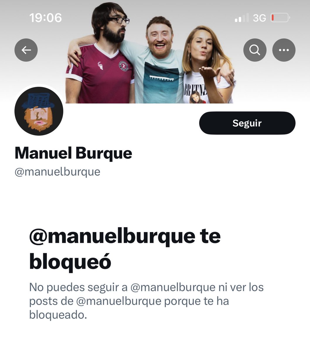 El tipejo de @manuelburque me ha bloqueado. Mañana publicamos más en edatv.news. No sé por qué se ha enfadado. Solo publicamos que cuando daba lecciones de feminismo acosaba a sus empleadas, según han relatado.