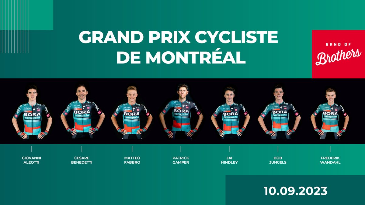 🇨🇦 #GPCQM We’re headed over to Montréal for part ✌🏽 of our race weekend in Canada 🇨🇦 @GPCQM  Our 7️⃣ guys for tomorrow’s GP Montréal: 👉🏼 Giovanni Aleotti 👉🏼 Cesare Benedetti 👉🏼 Matteo Fabbro 👉🏼 Patrick Gamper 👉🏼 Jai Hindley 👉🏼 Bob Jungels 👉🏼 Frederik Wandahl