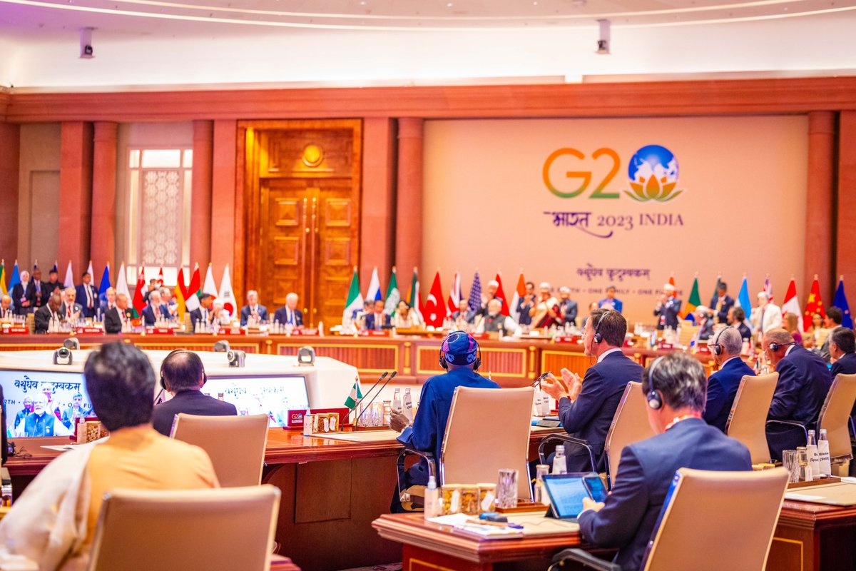 officialABAT's tweet photo. Held highly productive bilateral discussions with the esteemed Presidents and delegations from South Korea, Germany, and the European Union at the #G20summit. 

Our shared commitment to collaboration and progress will undoubtedly pave the way for a brighter future for our nations and the world. 

#GlobalPartnerships #NigeriaAtG20
#G20India