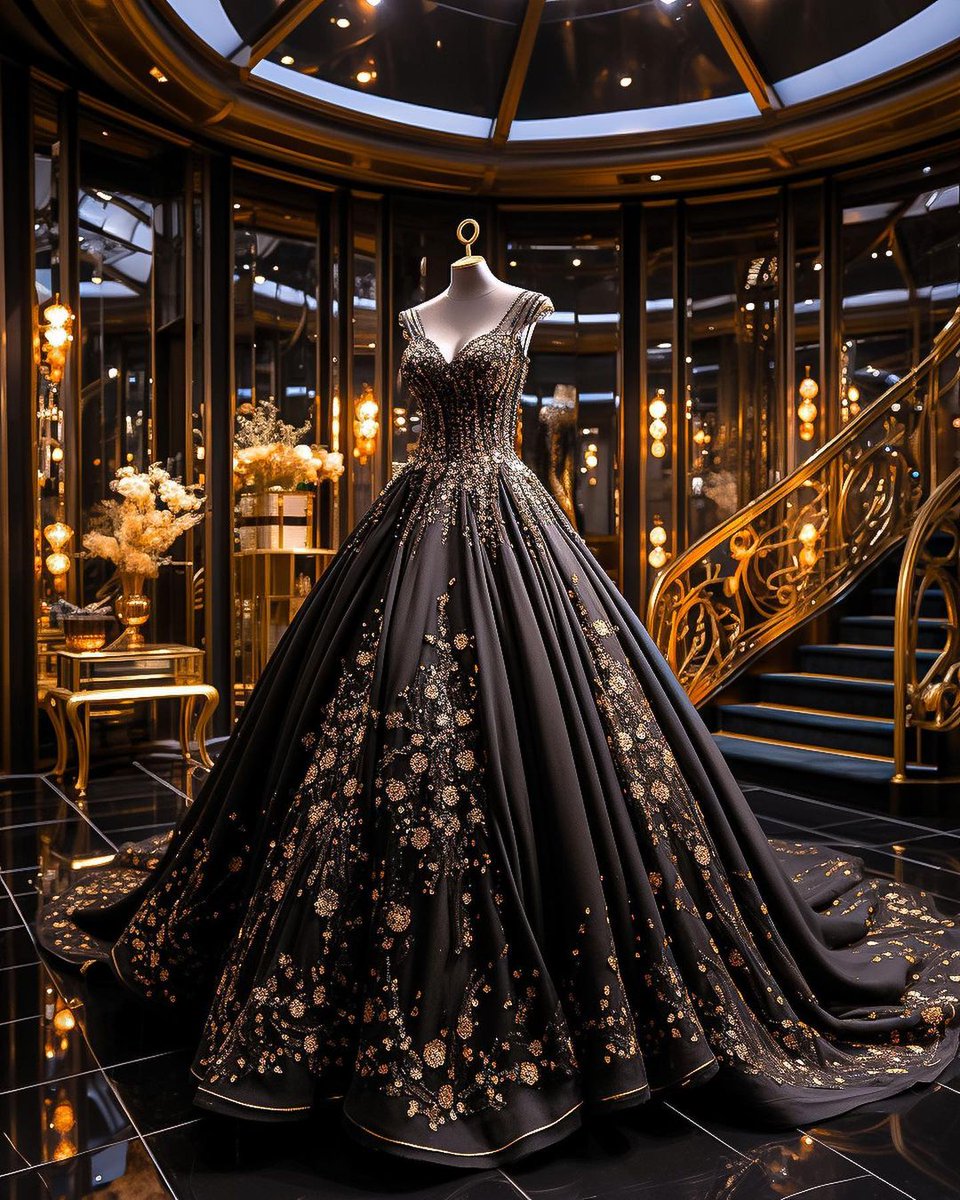 Elegance in black and gold.