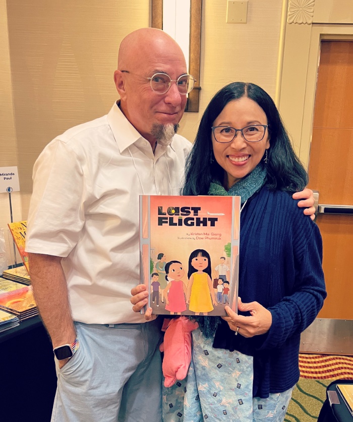 How exciting to see Arthur Levine at our local @SCBWI conference!! I feel so lucky to have worked with him and art director Joy Chu on our book Last Flight, by Kristen Giant. #lettersandlines23 #kidlit #artist #asianamericanartist #artists #LastFlight #inspiration