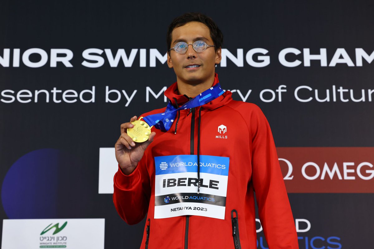 WorldAquatics's tweet photo. 🇮🇩 Felix Viktor IBERLE just made history for Indonesia! 
First ever🥇at the #worldjuniors for his country 👏

#worldjuniors #swimming https://t.co/WVRQ5bCD4i