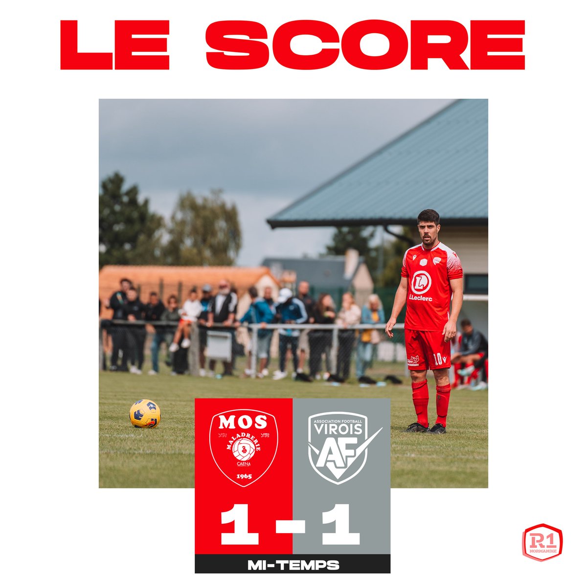 MaladrerieCaen's tweet photo. 45’
Mi-temps à Déterville.
Nos maladiens ont rapidement égalisé après le but de Vire grâce à Momo Keita.
#MOSAFV 1-1 #R1Normandie https://t.co/VhyUlbQVPg