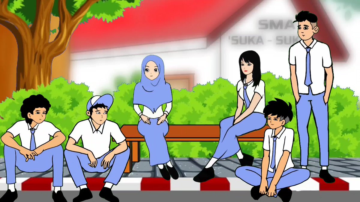 CrispyUpil's tweet photo. Saat anak sekolah Nongkrong, apa yang mereka obrolin? Share di komen dong! 
#animation2d #GotchaPopConcert #anaksma https://t.co/u1t51KCFL1