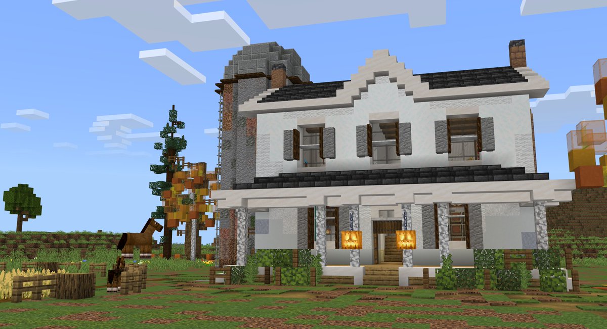 PaleoTechMC's tweet photo. #minecraft #minecraft建築コミュ #Minecraftbuilds #fall #autumn #Pumkinspice #festive #Farm #Farming https://t.co/vt9eTWTCRp