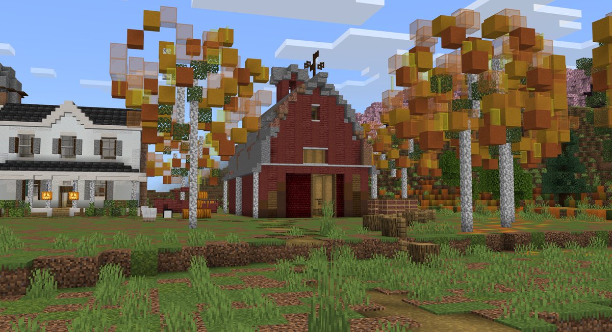 PaleoTechMC's tweet photo. #minecraft #minecraft建築コミュ #Minecraftbuilds #fall #autumn #Pumkinspice #festive #Farm #Farming https://t.co/vt9eTWTCRp