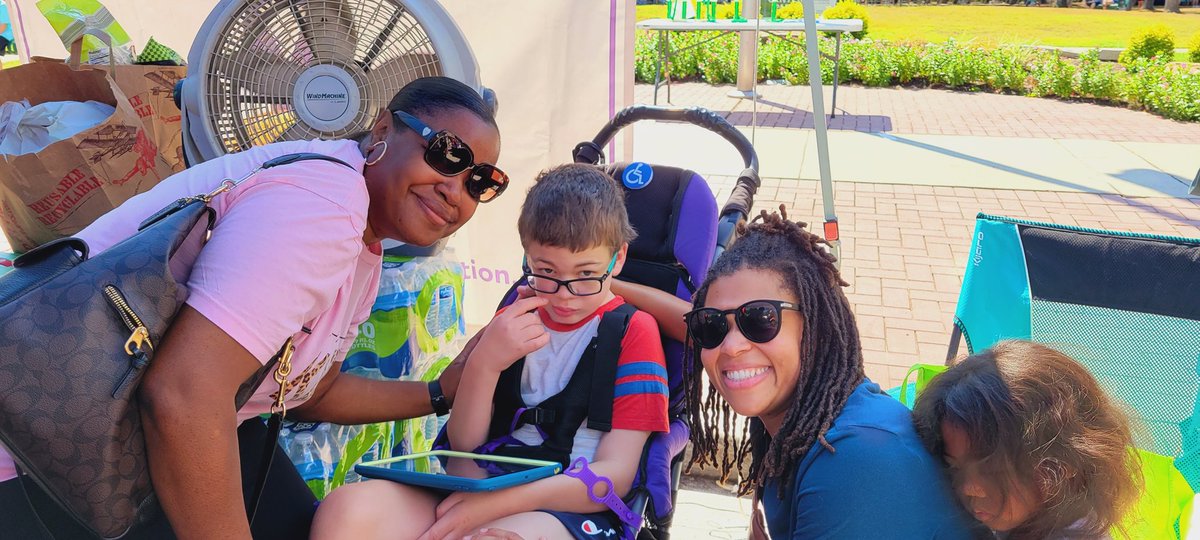 We support our students even on the weekend. Leslie and Courtney came to see this sweet boy at the Pickle Festival to support Hunter's Syndrome. @HumbleISD @HumbleISD_ESS @SLPsHumbleISD
