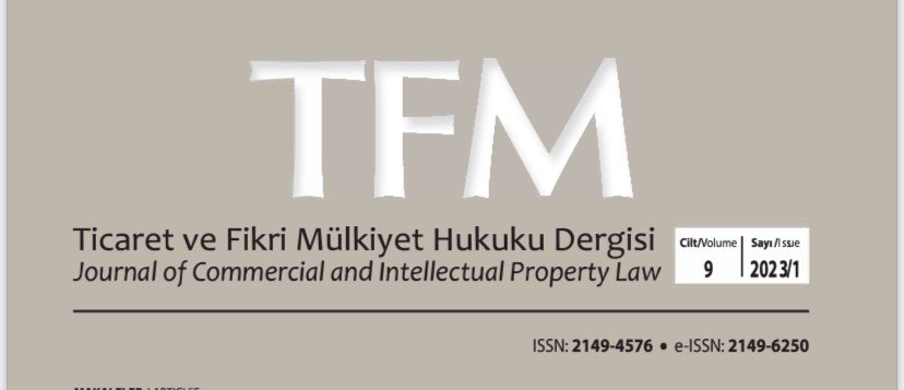 “Dövme Sanatçılarının Telif Haklarına Dair Tartışmaların Fikri Hakların Alışılmadık Bir Sınırı Olan Mekansal Gerçeklik Algısı İstisnası Bakımından Değerlendirilmesi” dergimizin 2023/ 1 sayısında  <a href="/MeteTevetoglu/">Mete TEVETOĞLU Ph.D</a> tarafından kaleme alındı. Erişim için: dergipark.org.tr/en/pub/tfm/iss…