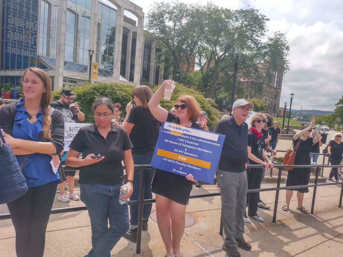 sclly21's tweet photo. Stop the cuts! #WVUMistake #DoneGiving #WestVirginiaUniversity https://t.co/uP95ZXSids