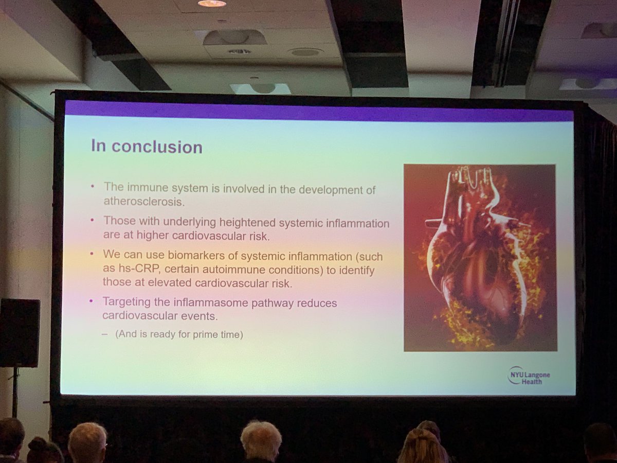 Excellent talk by @garshick at @nationallipid CLU 2023, residual risk of inflammation in ASCVD. An exciting area for study: relationship between inflammation and conditions like obesity, DM, autoimmune diseases, Lp(a) @NYUCVDPrevent @CBallantyneMD @DrMichaelShapir @UCSDCardiology