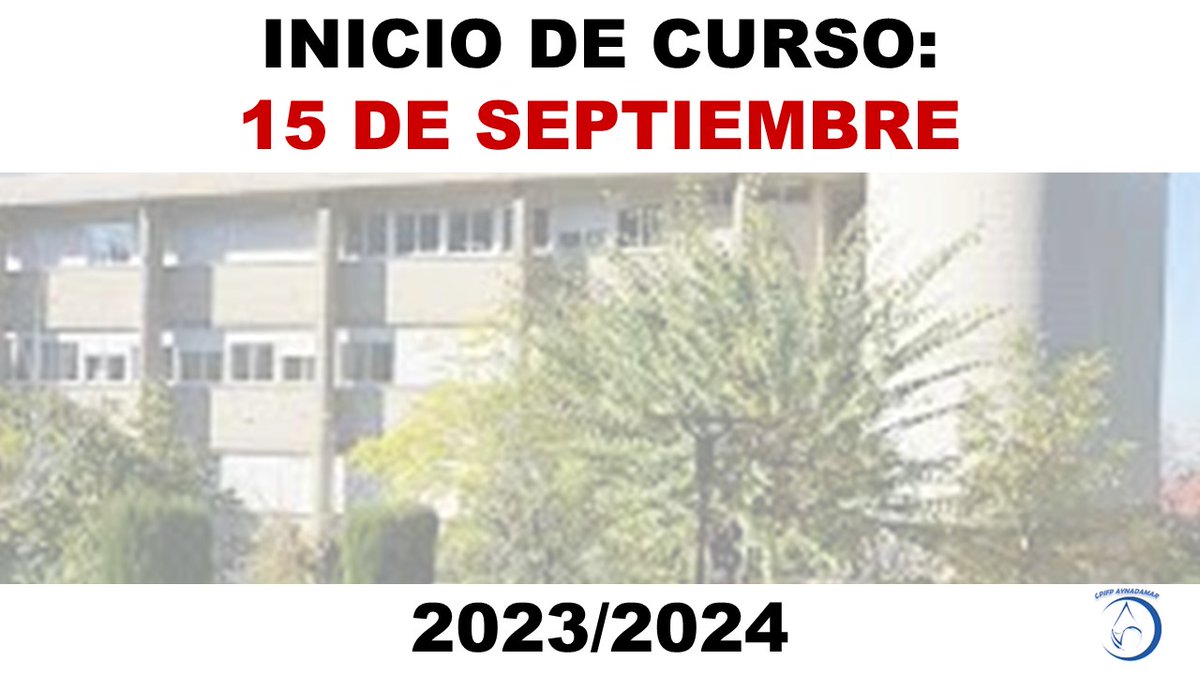 cpifp_aynadamar's tweet photo. Ya está disponible, en el muro de ipasen y en nuestra web, el calendario de inicio del curso 2023-2024, donde podrás consultar el horario de recepción del alumnado.
¡Feliz entrada de curso a tod@s! #ipasen #fpandaluza @EducaAnd https://t.co/e6p9A25gMQ