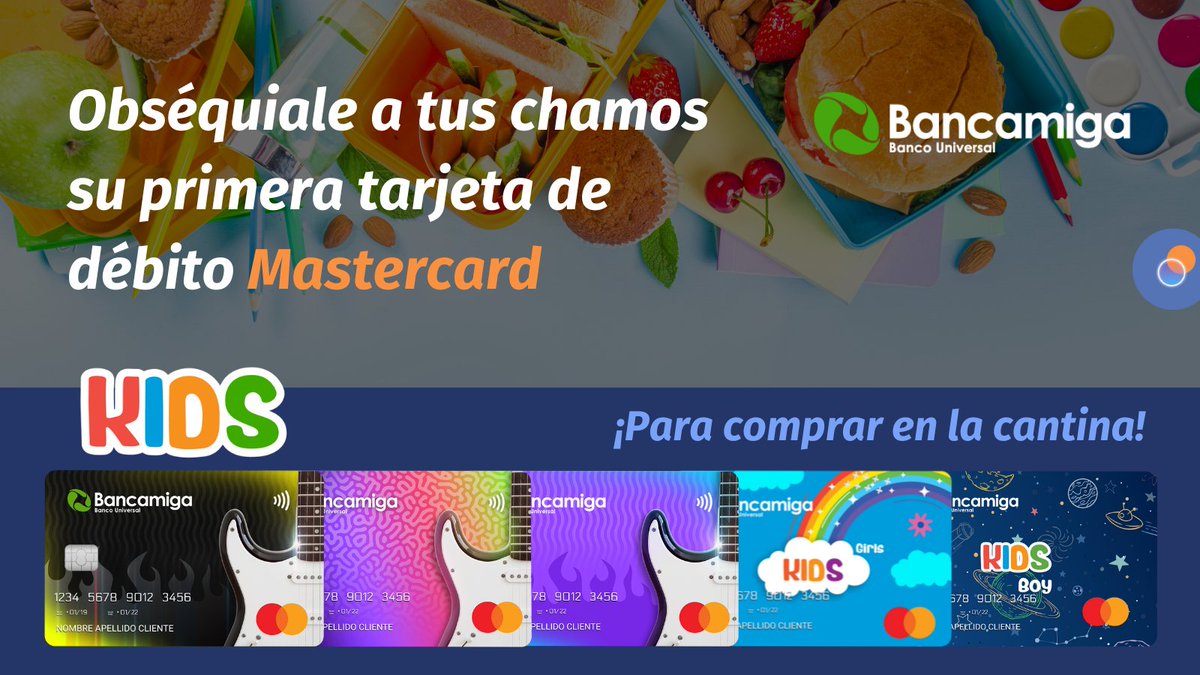 NebulaVzla's tweet photo. #9sept Obséquiale a tus chamos su primera tarjeta 💳 de débito #Mastercard 🔴🟡 y permíteles:
🎨 Obtener su tarjeta #favorita
🥞 Comprar en la #cantina
📚 #Educarse financieramente
📶 Pagar #SinContacto
🥸 ¡Acércate a una agencia y solicítala! 🤌🏻 https://t.co/kgSc4ShlkT
