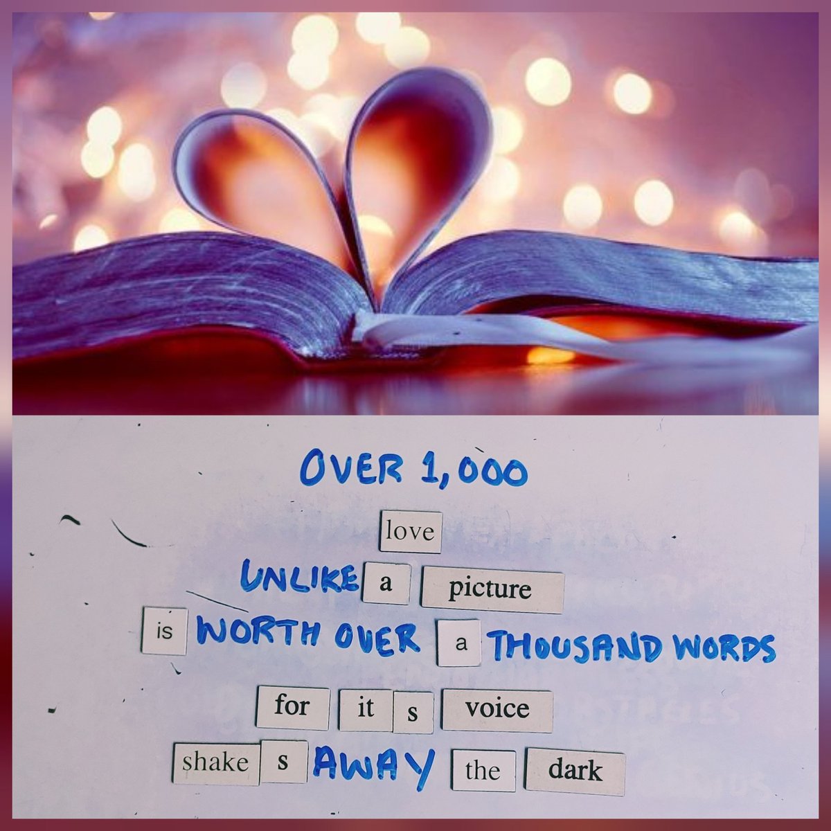 JazzRJ's tweet photo. A sweet little poem.
#poem #poetry #magneticpoemoftheday #magneticpoetry #magneticpoem #poetrymagnets #writing #mine #over1000 https://t.co/r41UI9iEcv