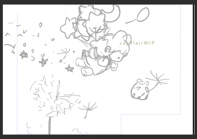 i wasn't really feeling my previous 2024 calendar concept so i completely changed track!! 

the new theme will have a daintier slice of life vibes, featuring moonpuff &amp; her tiny travels across the seasons 💼 
