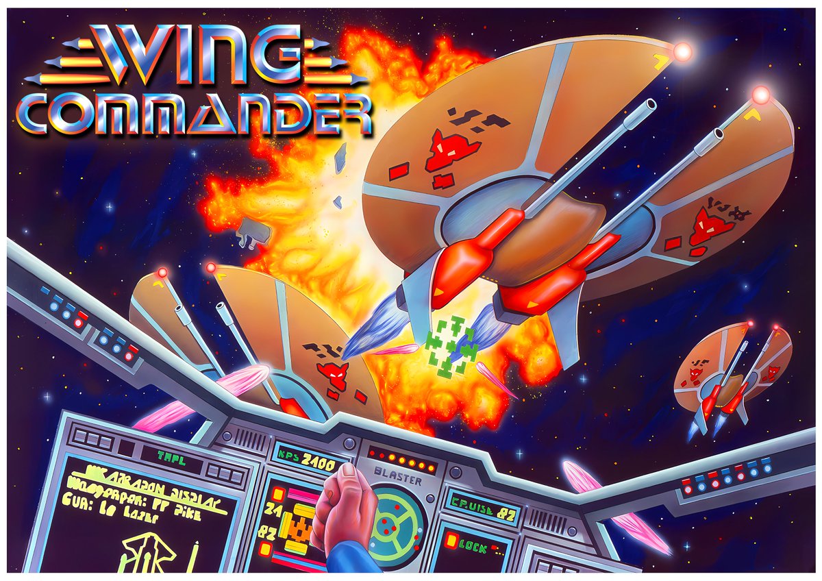 GaryArnott's tweet image. Yet more #Retrogaming A3 poster goodness for you guys! 🖍️🖼️👍😊

&apos;WING COMMANDER&apos; Origin Systems (1990) 🚀🪐💥

#WingCommander #Kilrathi #Cover #SpaceSim #PCGaming #PCGames #DOS #SNES #Amiga #SegaCD #Space #Sim #Art #GameArt #Artwork #CoverArt #FlightSimulation #Combat #Spaceship
