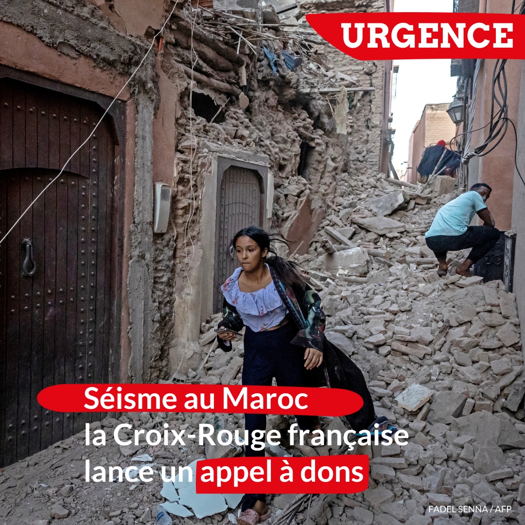 CroixRouge's tweet image. Urgence Maroc : Faites un don pour aider les personnes touchées par le seisme
donner.croix-rouge.fr/urgence-maroc/…