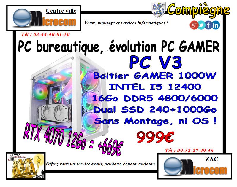 microcom60's tweet image. ✅  PROMO PC bureautique, évolution PC GAMER
✅  Vendu non monté sans Windows
✅  Montage + windows + license = +199€
✅  Carte Graphique du I5 3d : 18K (Sony PS3)
✅  ou Carte RTX4070 12Go 3D : 700K (2xPS5) = +669€

Site : microcom60.fr