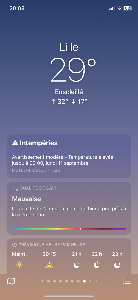 29 degrés, passage de montgolfières au-dessus du centre ville de Lille en plein été ? Non, un 9 septembre à 20h… #chaleur #montgolfière #climat