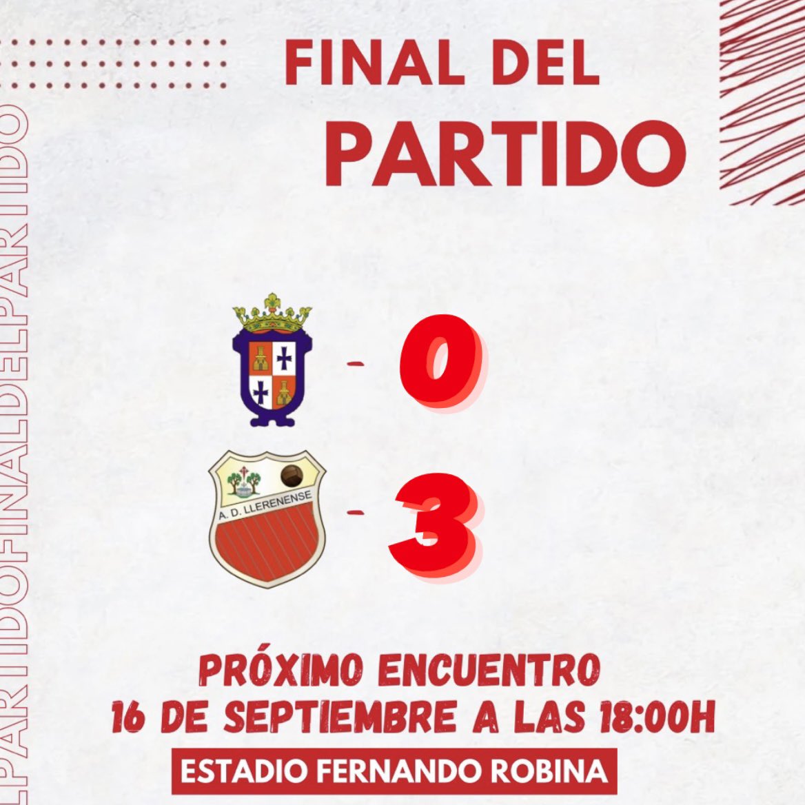 Estamos muy contentos de anunciar este final tan merecido 💪
0️⃣-3️⃣ 
 
⚽️LAERTE 
⚽️MAIKEL
⚽️MAIKEL 
#cdillescasadllerenense #rfef