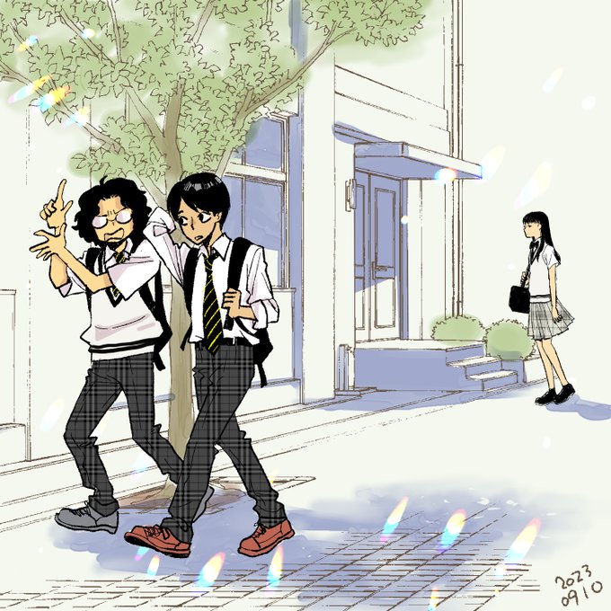 「necktie opaque glasses」 illustration images(Latest)