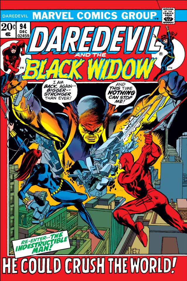 Daredevil #94, 1972. #MarvelADay #DD94
“He Can Crush the World!”
Writer: Gerry Conway
Pencils: Gene Colan
Inker: Tom Palmer
Cover: Gil Kane/Tom Palmer