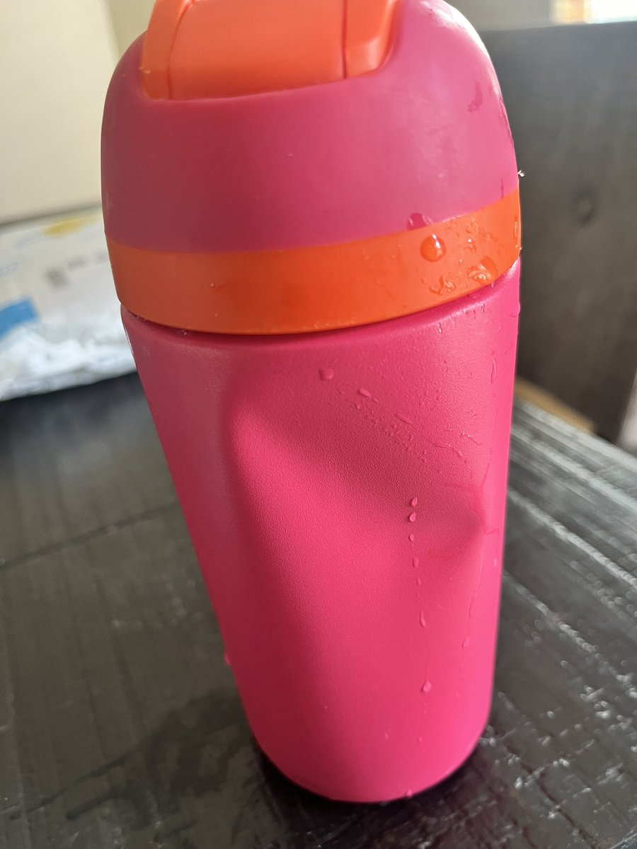 stephr_j's tweet photo. when your 3 year old is stronger than their metal water bottle 😅 @owalalife https://t.co/jjLtxkNYLa