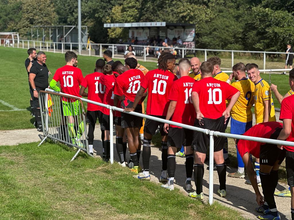 LeicNirvanaFc's tweet photo. A great day in remembrance of #Antoin. The players walked out with his name on their top and observed a 1 minute silence before kick off. @LeicNirvana was proud to be a part of this day. Thank you @AAAFoundation1 for sharing this memory and creating new ones. https://t.co/IiAveA4EKl
