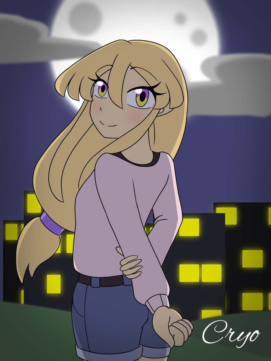 Cryocristal's tweet image. Nova in front of the moon 
#childrentale #undertaleAU