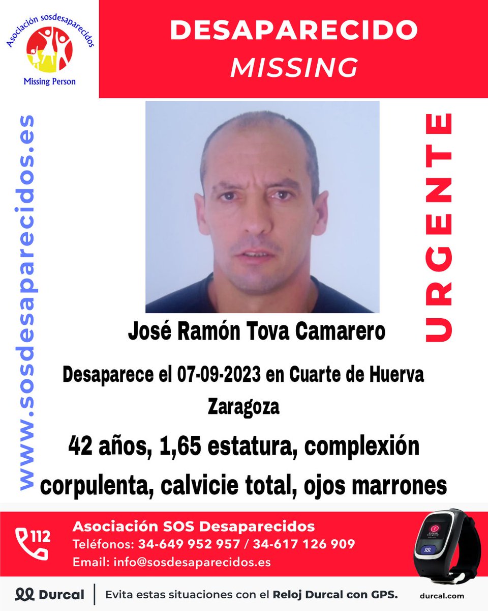 sosdesaparecido's tweet photo. 🆘 DESAPARECIDO
#desaparecido #sosdesaparecidos #Missing #España #CuartedeHuerva #Zaragoza
Fuente: sosdesaparecidos
Síguenos @sosdesaparecido https://t.co/l5zREkCgGM